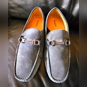 Aldo Men's Blue Suede Loafers 7.5 EUC